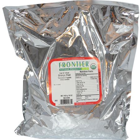 Frontier Natural Products, Organic Cut & Sifted Orange Peel, 16 oz (453 g):البهارات ,الأعشاب