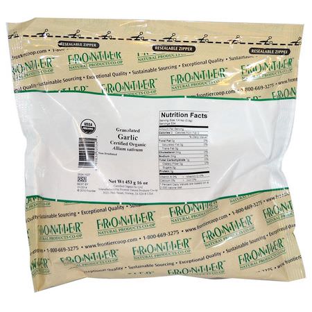 Frontier Natural Products, Organic Granulated Garlic, 16 oz (453 g):الث,م ,الت,ابل