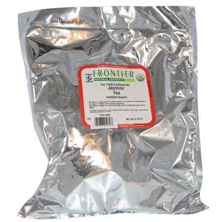 Frontier Natural Products, Organic Jasmine Tea, 16 oz (453 g):الشاي الأخضر
