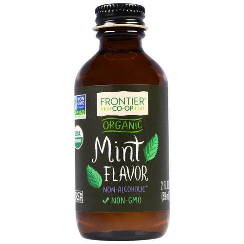 Frontier Natural Products, Organic Mint Flavor, Non-Alcoholic, 2 fl oz (59 ml) فوائد