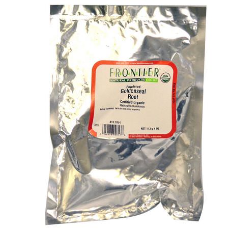 Frontier Natural Products, Organic Powdered Goldenseal Root, 4 oz (113 g):Goldenseal, المعالجة المثلية