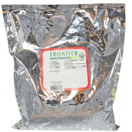 Frontier Natural Products, Organic Powdered Stevia Herb, 16 oz (453 g):ستيفيا, المحليات