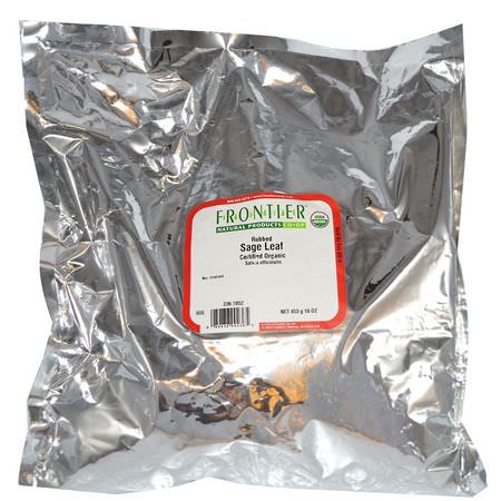 Frontier Natural Products, Organic Rubbed Sage Leaf, 16 oz (453 g):الت,ابل, المريمية