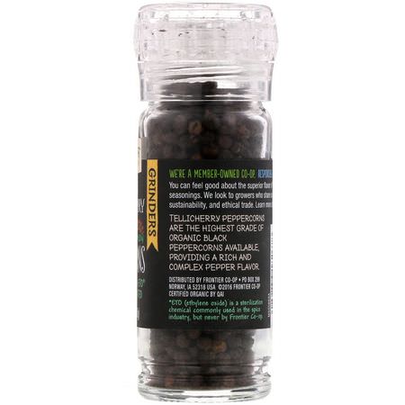 Frontier Natural Products, Organic Tellicherry Black Peppercorns, 1.76 oz (50 g):فلفل, بهارات