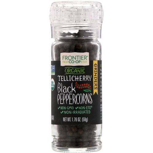 Frontier Natural Products, Organic Tellicherry Black Peppercorns, 1.76 oz (50 g) فوائد