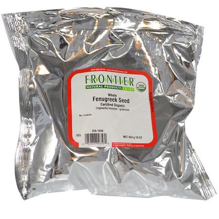 Frontier Natural Products, Organic Whole Fenugreek Seed, 16 oz (453 g):الت,ابل, الحلبة