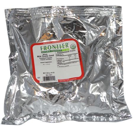 Frontier Natural Products, Organic Whole Milk Thistle Seed, 16 oz (453 g):الحليب الش,ك سيليمارين, المعالجة المثلية