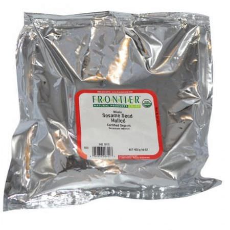 Frontier Natural Products, Organic Whole Sesame Seed Hulled, 16 oz (453 g):السمسم ,الت,ابل