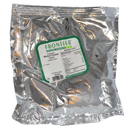 Frontier Natural Products, Powdered Medium Roasted Carob, 16 oz (453 g):خلطات, طحين