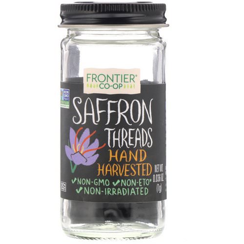 Frontier Natural Products, Saffron, Threads, Hand Harvested, 0.036 oz (1 g) فوائد