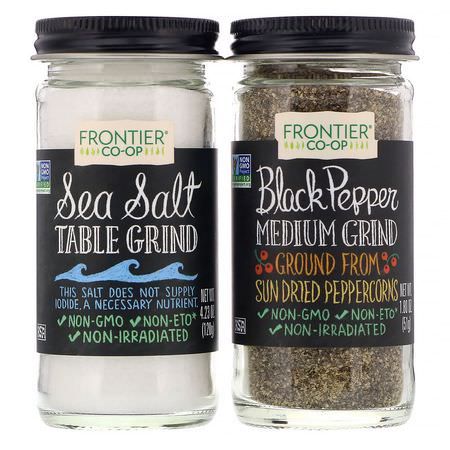 Frontier Natural Products Sea Salt Pepper - فلفل, ملح البحر, بهارات