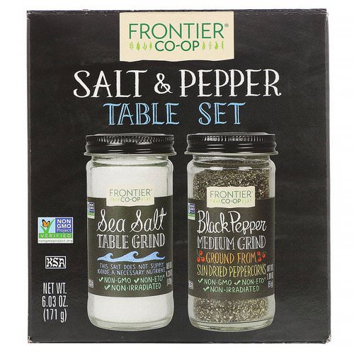 Frontier Natural Products, Salt & Pepper Table Set, 6.03 oz (171 g) فوائد