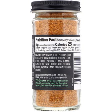 Frontier Natural Products, Taco Seasoning, 2.33 oz (66 g):Spice, أعشاب