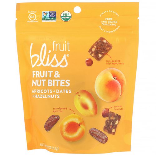 Fruit Bliss, Fruit & Nut Bites, Apricot + Dates + Hazelnuts, 4 oz (113 g) فوائد