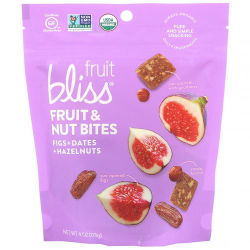 Fruit Bliss, Fruit & Nut Bites, Figs + Dates + Hazelnuts, 4 oz (113 g) فوائد