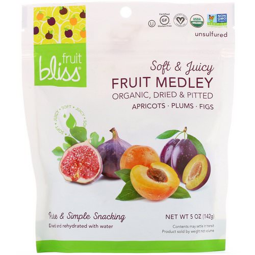 Fruit Bliss, Organic, Dried & Pitted Fruit Medley, Apricots, Plums and Figs, 5 oz (142 g) فوائد
