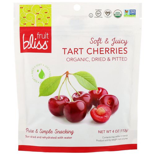 Fruit Bliss, Soft & Juicy Tart Cherries, Organic, Dried & Pitted, 4 oz (113 g) فوائد