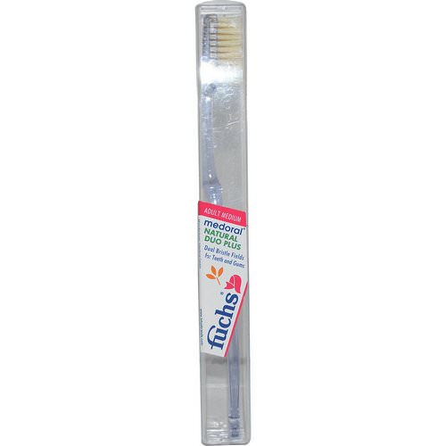 Fuchs Brushes, Medoral, Natural Duo Plus Toothbrush, Adult Medium, 1 Toothbrush فوائد