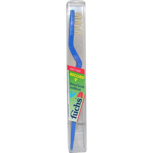 Fuchs Brushes, Record V, Natural Bristle Toothbrush, Adult Hard, 1 Toothbrush فوائد