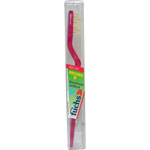Fuchs Brushes, Record V, Natural Bristle Toothbrush, Adult Soft, 1 Toothbrush فوائد
