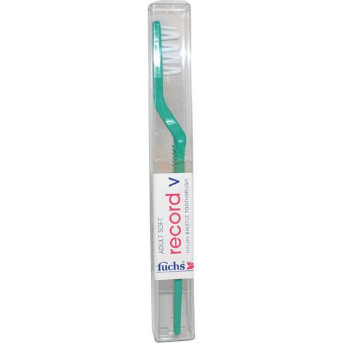 Fuchs Brushes, Record V, Nylon Bristle Toothbrush, Adult Soft, Fuscia, 1 Toothbrush فوائد