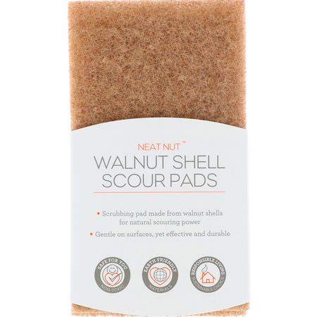 Full Circle, Neat Nut, Walnut Shell Scour Pads, 3 Pack:غسل الصح,ن, التنظيف