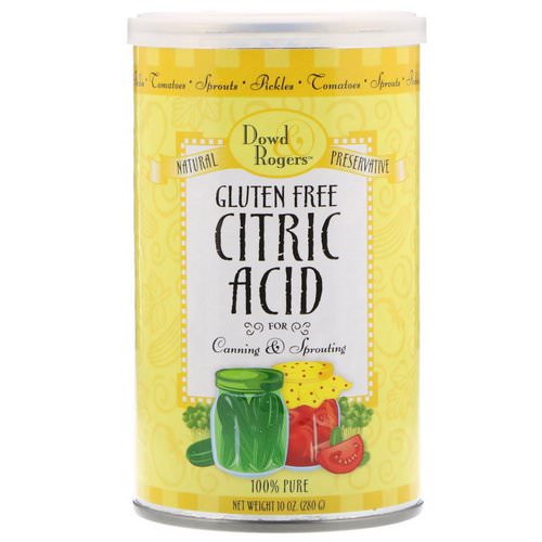 FunFresh Foods, Dowd & Rodgers, Citric Acid, Gluten Free, 10 oz (280 g) فوائد