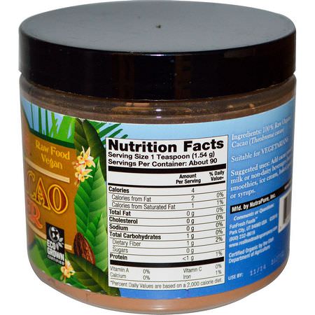 FunFresh Foods, Organic, Raw Cacao Powder, 5 oz (140 g):الكاكا,الس,بر ف,دز