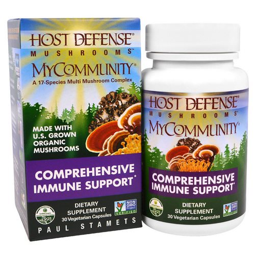 Fungi Perfecti, Mushrooms, MyCommunity, Comprehensive Immune Support, 30 Veggie Caps فوائد