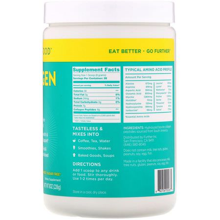 Further Food, Collagen Peptides, Pure Protein Powder, Unflavored, 8 oz (226 g):مكملات الك,لاجين, المفصل