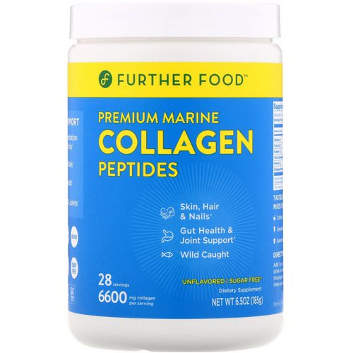Further Food, Premium Marine Collagen Peptides, Unflavored, 6.5 oz (185 g) فوائد