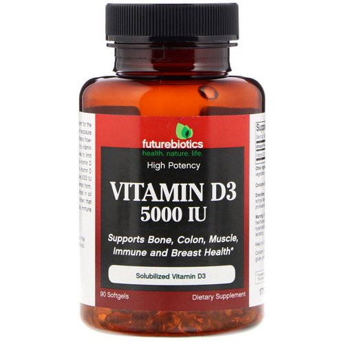 FutureBiotics, Vitamin D3, 5000 IU, 90 Softgels فوائد