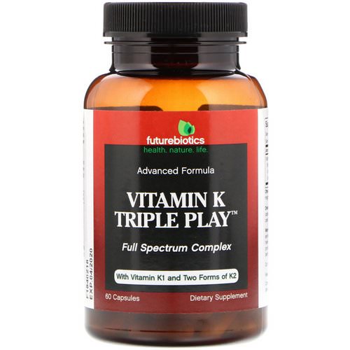 FutureBiotics, Vitamin K Triple Play, 60 Capsules فوائد