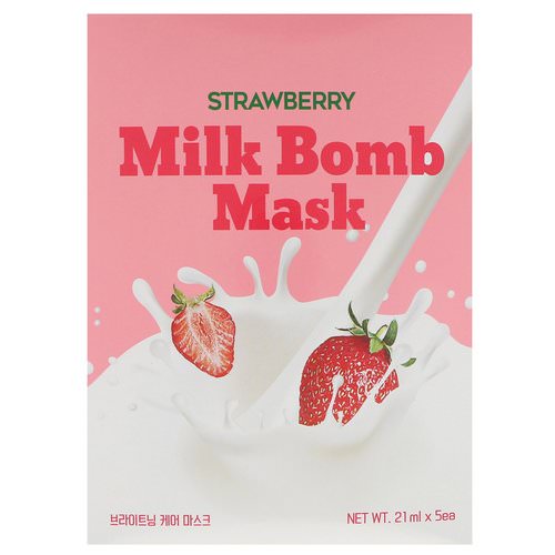 G9skin, Strawberry Milk Bomb Mask, 5 Masks, 21 ml Each فوائد