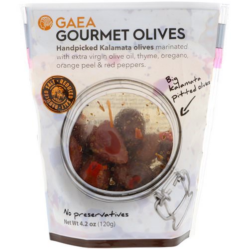 Gaea, Gourmet Olives, Marinated Pitted Kalamata Olives, 4.2 oz (120 g) فوائد