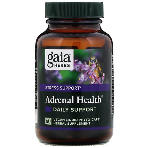 Gaia Herbs, Adrenal Health, Daily Support, 60 Vegan Liquid Phyto-Caps فوائد