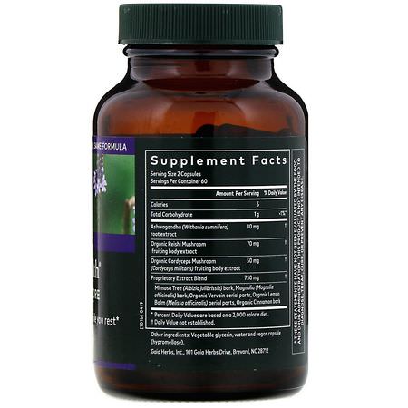 Gaia Herbs, Adrenal Health, Nightly Restore, 120 Vegan Liquid Phyto-Caps:Adrenal, ملاحق