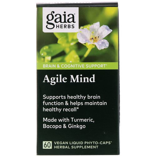 Gaia Herbs, Agile Mind, 60 Vegan Liquid Phyto-Caps فوائد