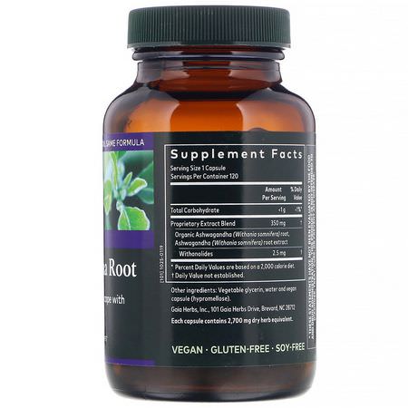 Gaia Herbs, Ashwagandha Root, 120 Vegan Liquid Phyto-Caps:Stress, Ashwagandha