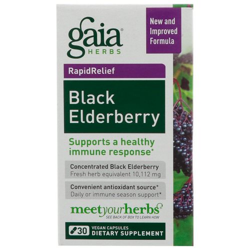 Gaia Herbs, Black Elderberry, 30 Vegan Capsules فوائد