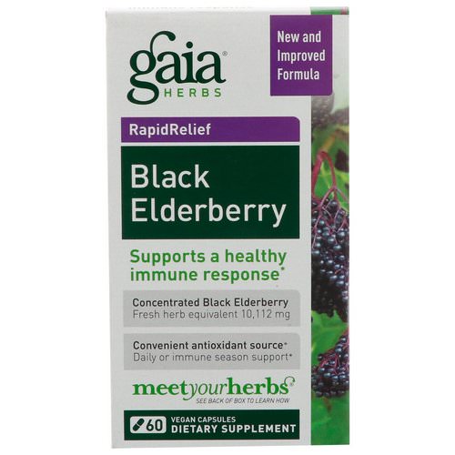 Gaia Herbs, Black Elderberry, 60 Vegan Capsules فوائد