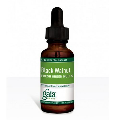 Gaia Herbs, Black Walnut, Fresh Green Hulls, 1 fl oz (30 ml) فوائد