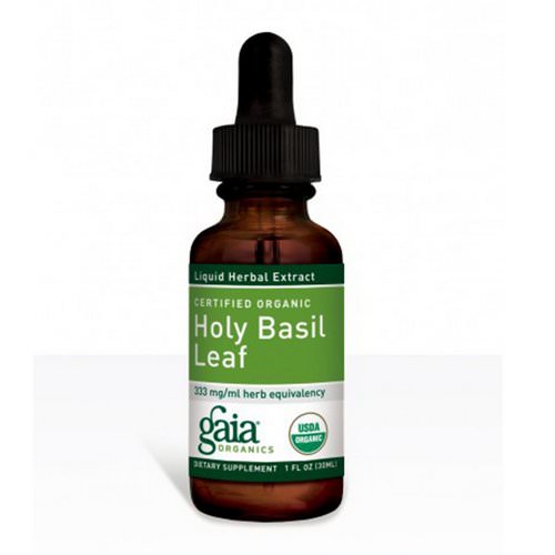 Gaia Herbs, Certified Organic Holy Basil Leaf, 1 fl oz (30 ml) فوائد