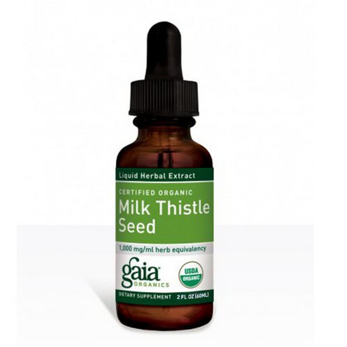 Gaia Herbs, Certified Organic Milk Thistle Seed, 2 fl oz (60 ml) فوائد