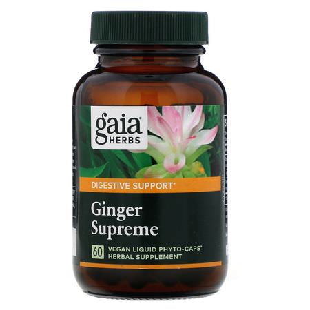 Gaia Herbs Ginger Root - جذر الزنجبيل, المعالجة المثلية, الأعشاب