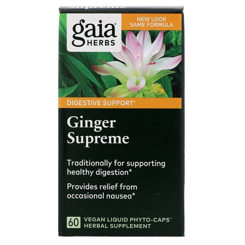 Gaia Herbs, Ginger Supreme, 60 Vegan Liquid Phyto-Caps فوائد
