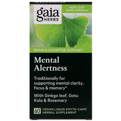 Gaia Herbs, DailyWellness, Mental Alertness, 60 Vegetarian Liquid Phyto-Caps فوائد
