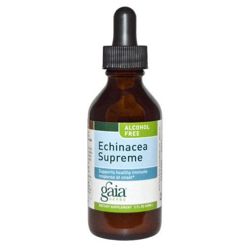 Gaia Herbs, Echinacea Supreme, Alcohol Free, 2 fl oz (60 ml) فوائد