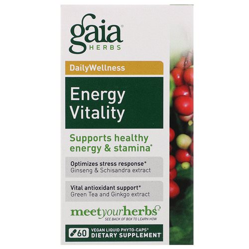 Gaia Herbs, Energy Vitality, 60 Vegetarian Liquid Phyto-Caps فوائد