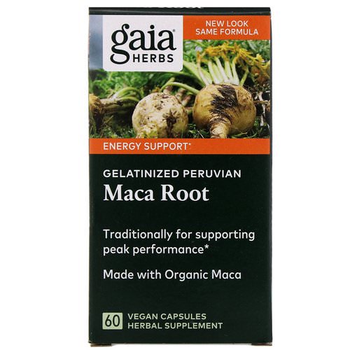 Gaia Herbs, Gelatinized Peruvian Maca Root, 60 Vegan Capsules فوائد